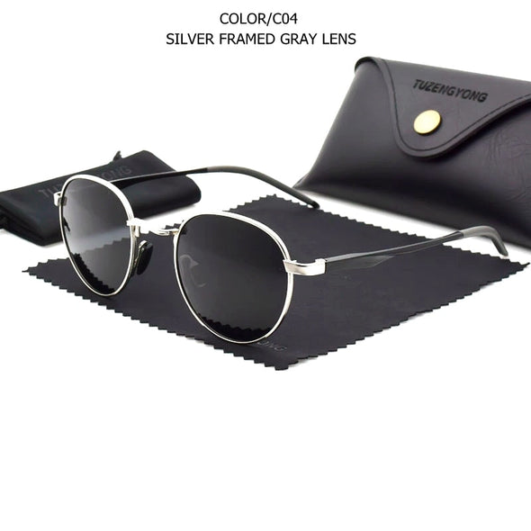 New Gothic Steampunk Polarized Sunglasses Brand Designer Vintage Round Sun Glasses UV400 Eyewear For Men Women