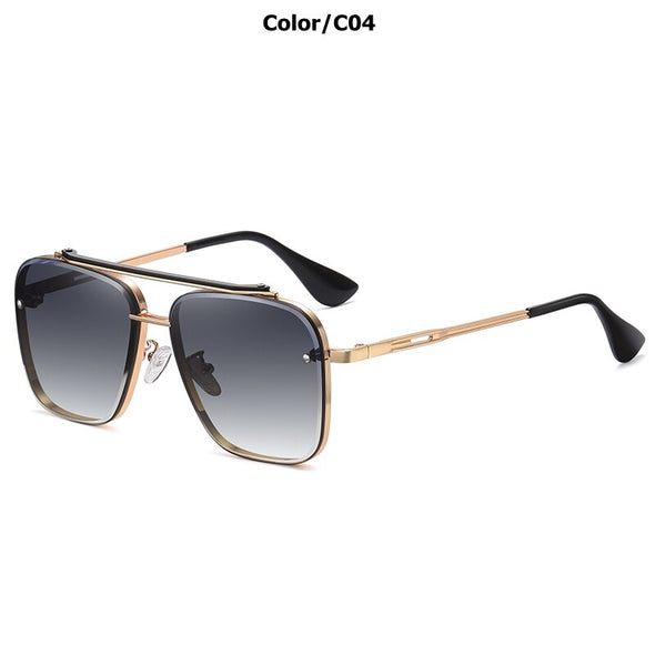 Classic Punk Sunglasses Women Fashion Square UV400 Gradient Lens Men Vintage Brand Design Metal Frame Glasses