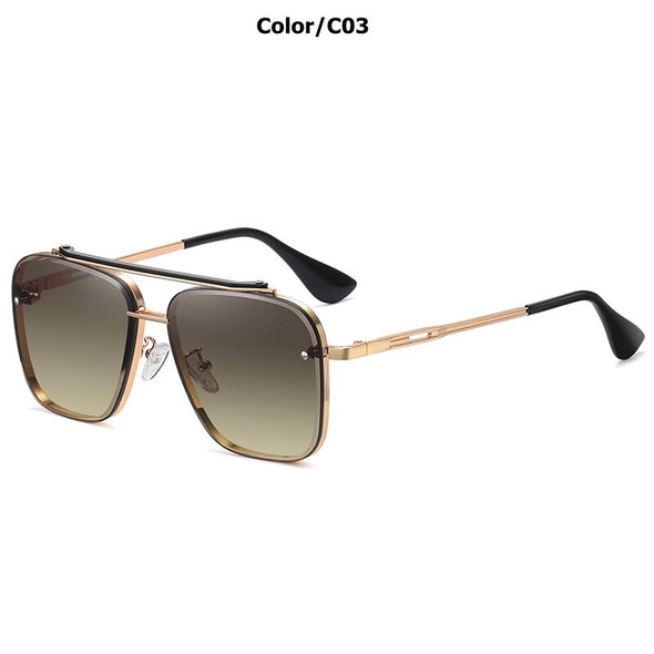Classic Punk Sunglasses Women Fashion Square UV400 Gradient Lens Men Vintage Brand Design Metal Frame Glasses