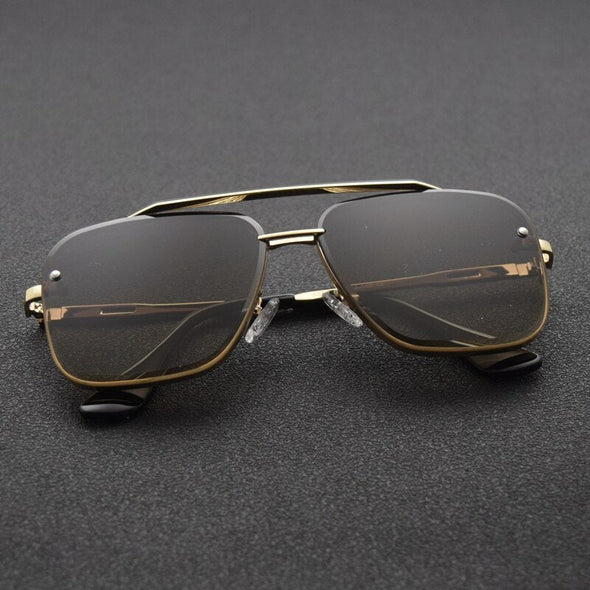 Classic Punk Sunglasses Women Fashion Square UV400 Gradient Lens Men Vintage Brand Design Metal Frame Glasses