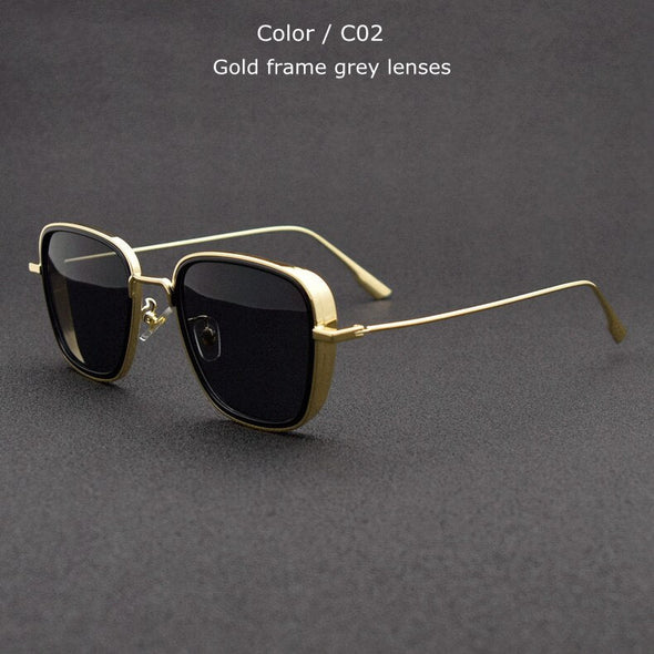 Classic Steampunk Sunglasses Fashion Men Women Brand Designer Vintage Square Metal Frame Sun Glasses High Quality