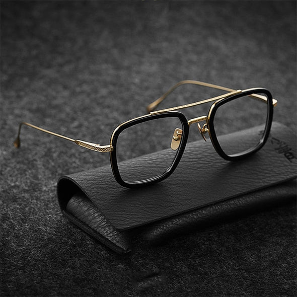 Tony Stark Robert Downey Men Women Sunglasses Brand Design Square Transparent Lenses Sun Glasses Fashion Vintage Male Eyewear