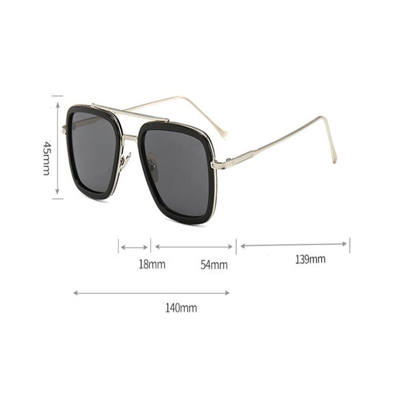 Tony Stark Robert Downey Men Women Sunglasses Brand Design Square Transparent Lenses Sun Glasses Fashion Vintage Male Eyewear