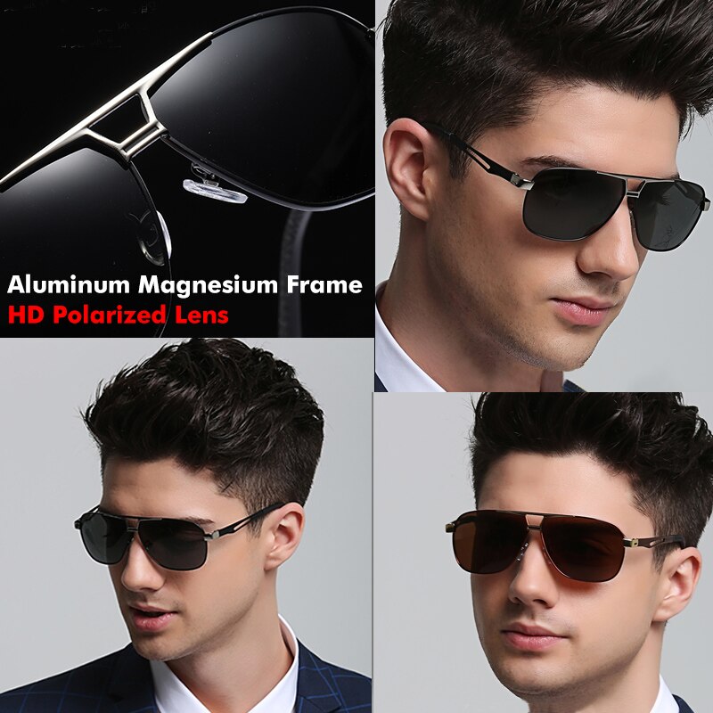 Top Aluminum Magnesium Square Polarized Photochromic Sunglasses Men –  Jollynova