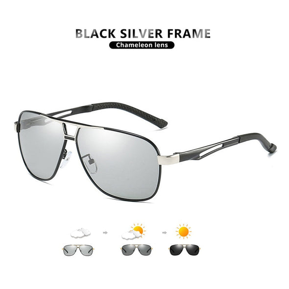Aluminum Magnesium Square Polarized  Photochromic Sunglasses Men Sun Glasses Military Safety Driving