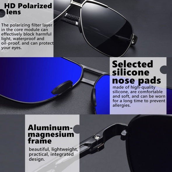 Top Quality Square Retro Photochromic Aluminum Sunglasses Men Polarized Driving Women Sun Glasses For Men Brown