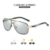 Top Quality Square Retro Photochromic Aluminum Sunglasses Men Polarized Driving Women Sun Glasses For Men Brown