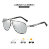 Top Quality Square Retro Photochromic Aluminum Sunglasses Men Polarized Driving Women Sun Glasses For Men Brown