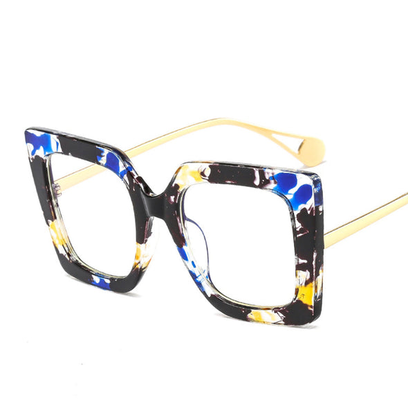 Flower Square Glasses Frames For Women  Trends Luxurious Design Clear Lens Oversize Eyeglasses Fashion Styles
