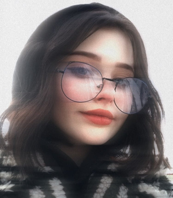 Trends Office Cat Eye Anti Blue Light Glasses Women Blue Blocking Computer Goggles Oversized Big Size Eyeglasses Alloy Frame