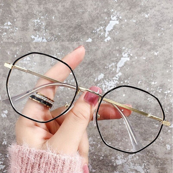 Trends Office Cat Eye Anti Blue Light Glasses Women Blue Blocking Computer Goggles Oversized Big Size Eyeglasses Alloy Frame