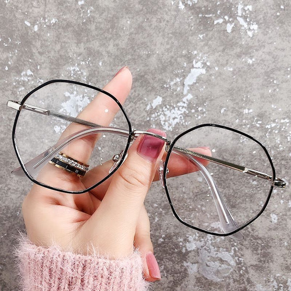 Trends Office Cat Eye Anti Blue Light Glasses Women Blue Blocking Computer Goggles Oversized Big Size Eyeglasses Alloy Frame