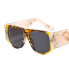 Unique Irregular Polygon Leopard Print Frame Sunglasses For Women Luxury Brand Oversized Sun Glasses Men Vintage Wide Leg Shades