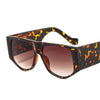 Unique Irregular Polygon Leopard Print Frame Sunglasses For Women Luxury Brand Oversized Sun Glasses Men Vintage Wide Leg Shades