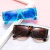 Unique Irregular Polygon Leopard Print Frame Sunglasses For Women Luxury Brand Oversized Sun Glasses Men Vintage Wide Leg Shades