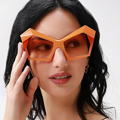 Unqiue Irregular Personality Oversized Sunglasses For Women New Luxury Brand Candy Color Square Green Orange Party Sun Glasses