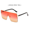 Oversize Gradient Sunglasses Women Rimless Square Big Frame Shield Sunglasses