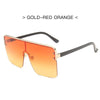 Oversize Gradient Sunglasses Women Rimless Square Big Frame Shield Sunglasses