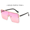 Oversize Gradient Sunglasses Women Rimless Square Big Frame Shield Sunglasses