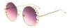 Venetian Round Gradient Pearl Sunglasses Women Brand Eyewear Fashion Design Metal Frame Sun Glasses