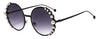 Venetian Round Gradient Pearl Sunglasses Women Brand Eyewear Fashion Design Metal Frame Sun Glasses