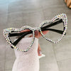 Vintage Cat Eye Love Heart Sunglasses Women Fashion Personality Sun Glasses Pearl Diamond Eyeglasses Uv400 Gafas De Sol