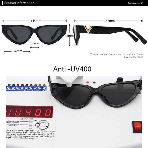 Vintage Cat Eyt Sunglasses Women 2023 Fashion Luxury V Brand Designer Sun Glasses Female Eyewear UV400 gafas de sol mujer