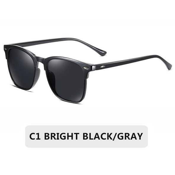 Vintage Polarized Sunglasses Men Women Brand Design Eye Sun Glasses Semi Rimless Classic  Shades Oculos De Sol UV400