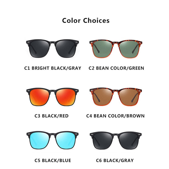 Vintage Polarized Sunglasses Men Women Brand Design Eye Sun Glasses Semi Rimless Classic  Shades Oculos De Sol UV400