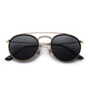 Vintage Round Polarized Sunglasses Men Women Double Bridge Metal Frame Sunglasses Driving UV400