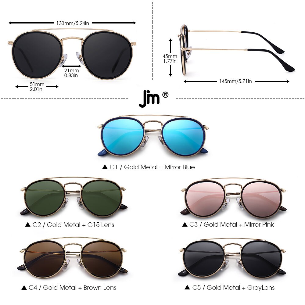 Men's New Trendy Double Bridge Light Luxury Metal Sunglasses
