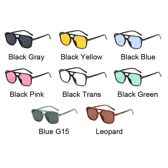 Vintage Square Sunglasses Woman Retro Brand Mirror Sun Glasses Female Black Yellow Fashion Candy Colors Oculos De Sol Feminino 