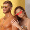 Vintage Square Sunglasses Women Men  Luxury Flat Top Fashion Metal Steampunk Sun Glasses Shades Glasses