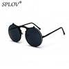 Vintage Steampunk Flip Sunglasses Retro Round Metal Sun Glasses for Men and Women Brand Design