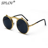 Vintage Steampunk Flip Sunglasses Retro Round Metal Sun Glasses for Men and Women Brand Design