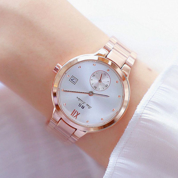 2022 Famous Brand Unique Stainless Steel Waterproof Gold Wrist Watches (with a ins Bracelet as gift)