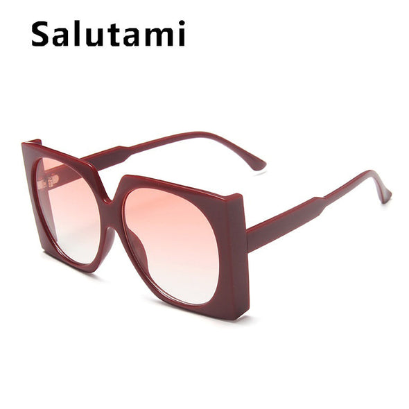 Vintage Oversized Square Sunglasses For Women Gradient Elegant Black Brown Sun Glasses Female Uv400 Shades Men Eyewear