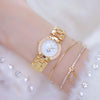 Women Luxury Brand Dress Silver Gold Quartz Watches (with a ins Bracelet as gift)