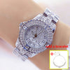 Women Diamond Gold Watch Luxury Rhinestone Bracelet Watches (with a ins Bracelet as gift)