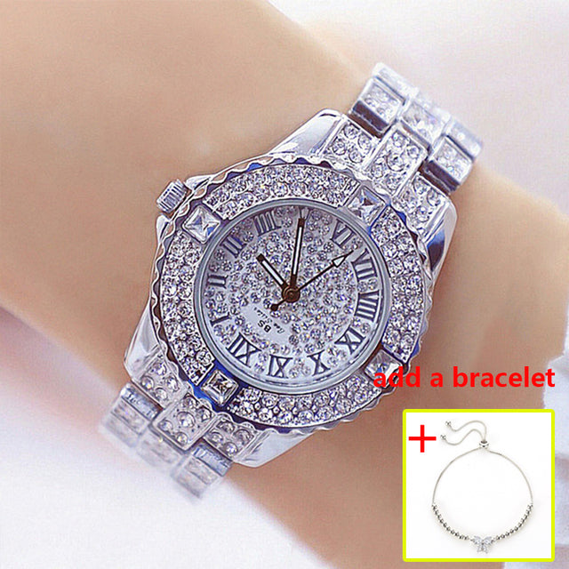 Zmnew Diamond Women Watches Gold Watch Ladies Wrist Watches Luxury Brand Rhinestone Women's Bracelet Watches Female Relogio Feminino