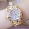 Women Diamond Gold Watch Luxury Rhinestone Bracelet Watches (with a ins Bracelet as gift)