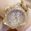 Quartz Diamond Luxury Wristwatch Fashion Crystal Jewelry Rose Gold Watch (with a ins Bracelet as gift)