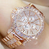 Quartz Diamond Luxury Wristwatch Fashion Crystal Jewelry Rose Gold Watch (with a ins Bracelet as gift)