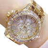 Quartz Diamond Luxury Wristwatch Fashion Crystal Jewelry Rose Gold Watch (with a ins Bracelet as gift)