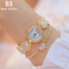 Quartz Gold Fashion Wrist Watches Diamond Stainless Steel Wtach (with a ins Bracelet as gift)