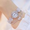 Quartz Gold Fashion Wrist Watches Diamond Stainless Steel Wtach (with a ins Bracelet as gift)