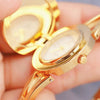2022 Fashion Gold Flower Dress Pocket Women Wristwatch (with a ins Bracelet as gift)