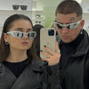 Cycling Sports Steampunk Sunglasses  Women Punk Goggle  Designer Sun Glasses Men Silver Mirror Shades Fashion Eyewea