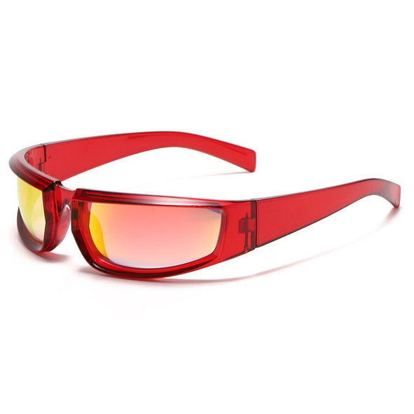 Y2K Cycling Sports Steampunk Sunglasses Women Punk Goggle Brand Designer Sun Glasses Men Silver Mirror Shades Fashion Eyewear
