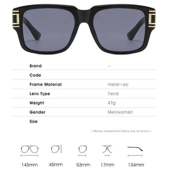 Retro Square Sunglasses Men Luxury Brand Oversized Women Sunglasses Fashion Glasses Car Driving Sunglasses UV400 Oculos